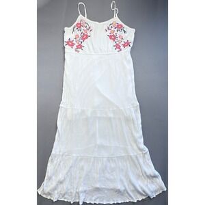 Kelly Renee XXL White Floral Embroidered‎ Sleeveless Maxi Dress Summer Casual